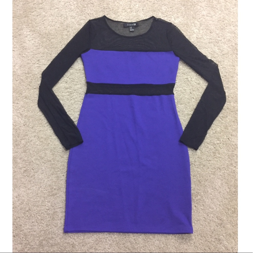 Sexy blue long sleeve dress